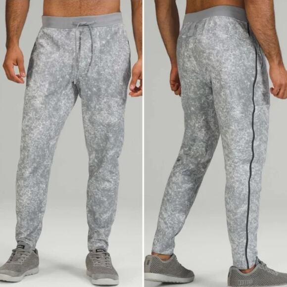 Lululemon Other - Lululemon Textured Tech Jogger Pants Men’s M White Rhino Grey Athletic Lounge